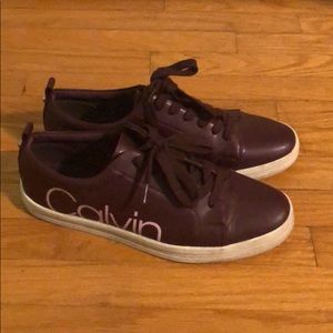 Calvin Klein, burgundy running shoes